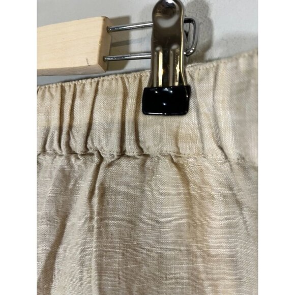 Coldwater Creek Linen Pant Tan Classic Neutral Minimalist Preppy Old Money Chic - Picture 9 of 12